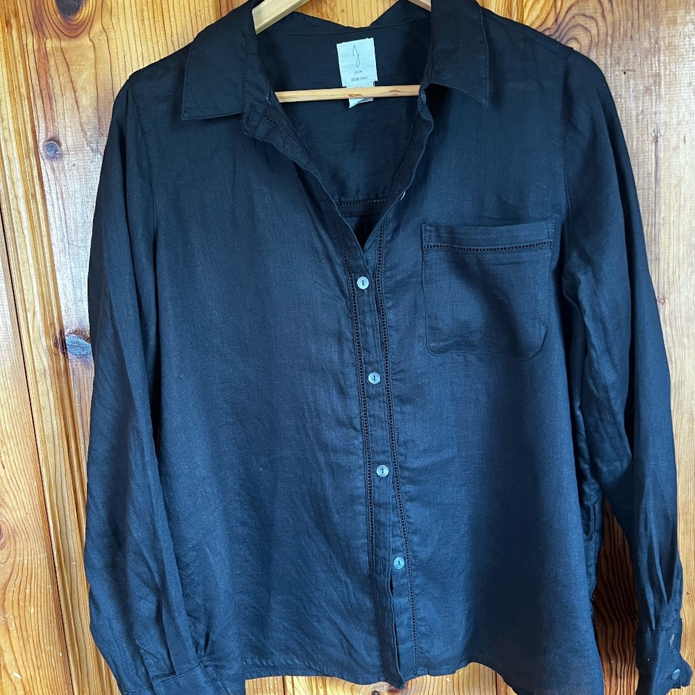 Black 100% Linen Shirt